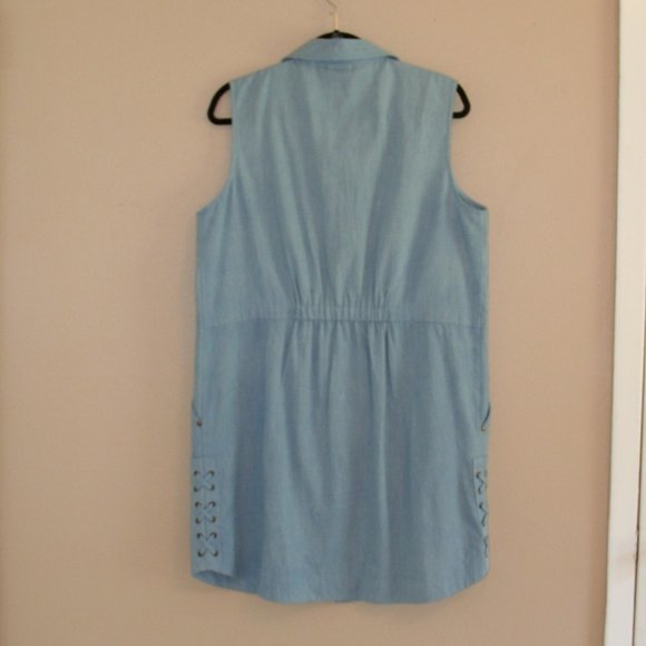 Simply Noelle size L/XL Convertible %100 Cotton Denim Midi Dress - Picture 6 of 6